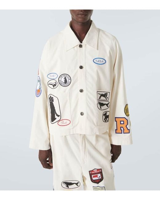 Bode White Cambridge Patch-Applique Cotton Canvas Jacket for men