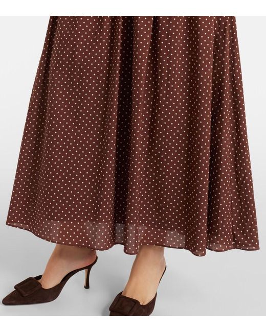 Posse Brown Edie Polka-Dot Maxi Dress