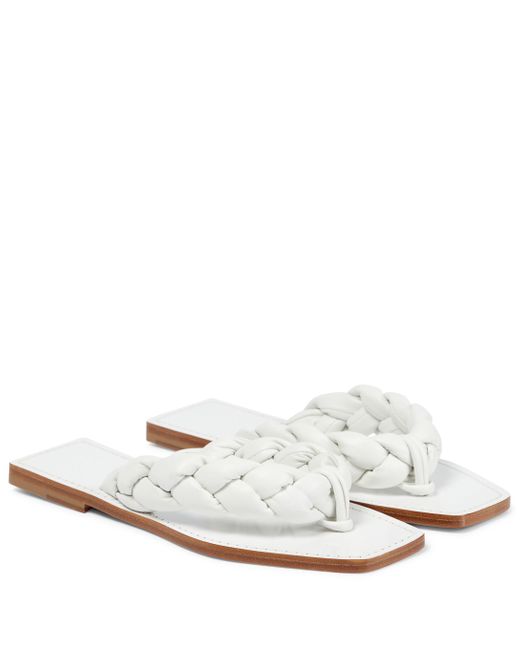 Christian Louboutin Briotonga Leather Thong Sandals in White - Lyst