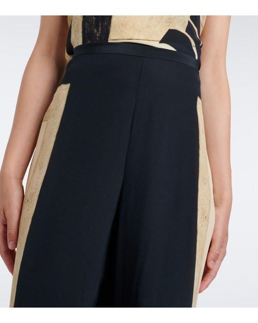 Sir Blue Sona Silk Wide-Leg Pants