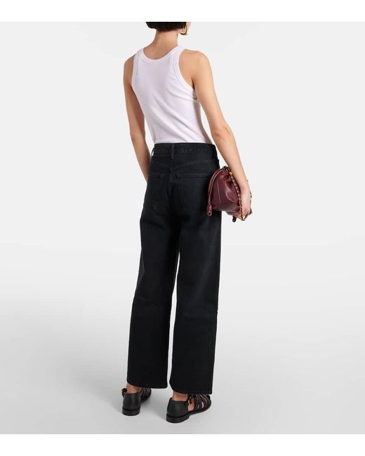 Jeans Regular Cropped Ren di Agolde in Black