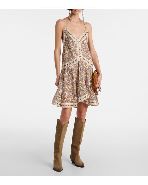 Vestido Corto Danielle De Algodon Isabel Marant de color Natural