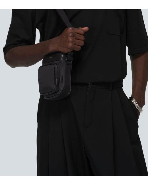 Borsa porta smartphone con pelle di Saint Laurent in Black da Uomo