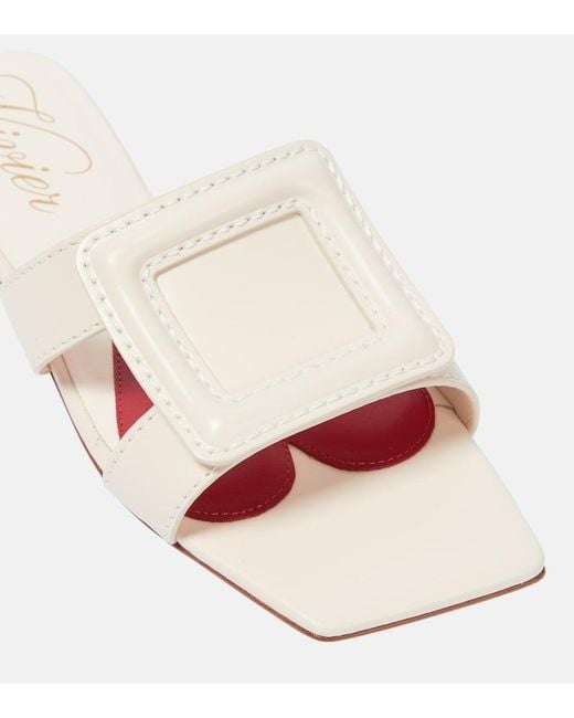Roger Vivier Pink Buckle Leather Sandals