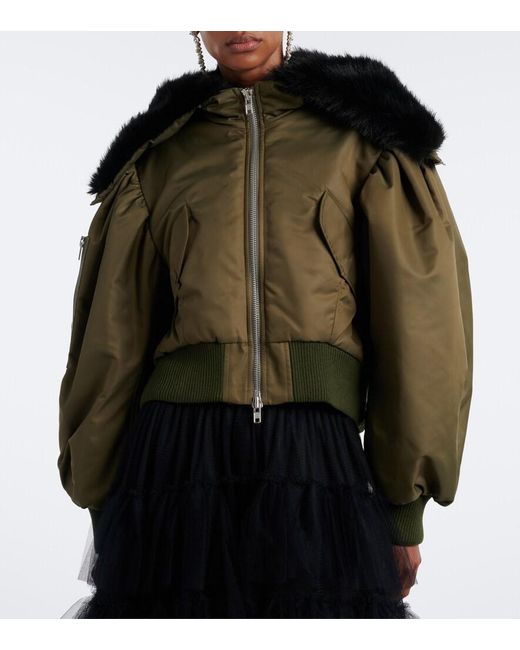 Chaqueta Bomber Acolchada Con Capucha Simone Rocha de color Green