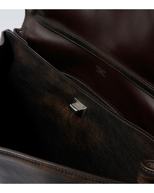 Bolso Rodeo Large De Piel Con Efecto Desgastado Balenciaga de hombre de color Black