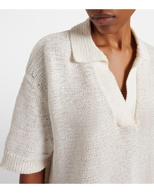 Joseph White Rian Oversized Cotton-Blend Polo Shirt