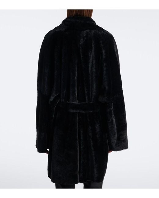 Nour Hammour Black Raquel Shearling Coat