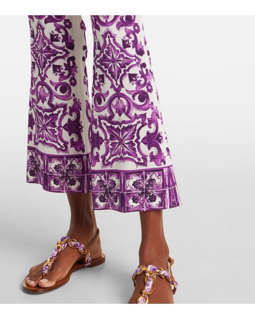 Dolce & Gabbana Purple Silk Trousers