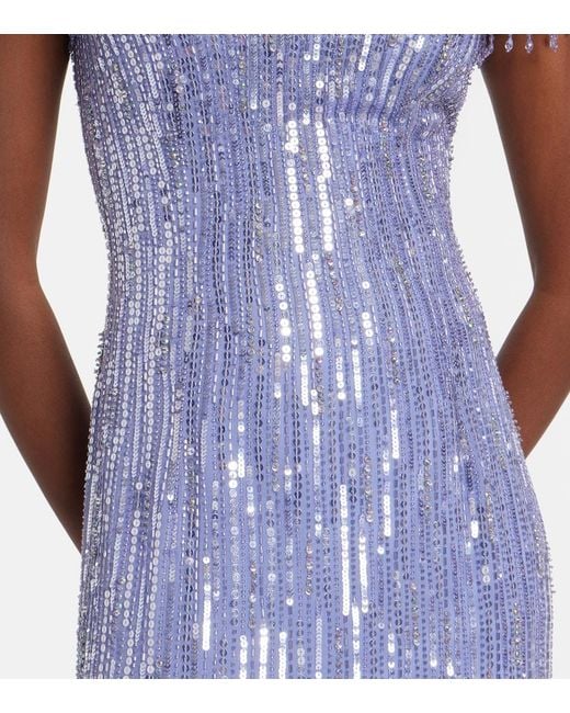 Jenny Packham Purple Madelaine Embellished Gown