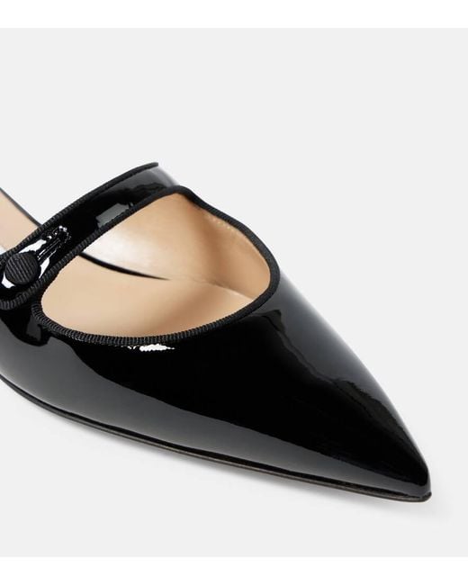 Manolo Blahnik Black Camparimu Patent Leather Mules