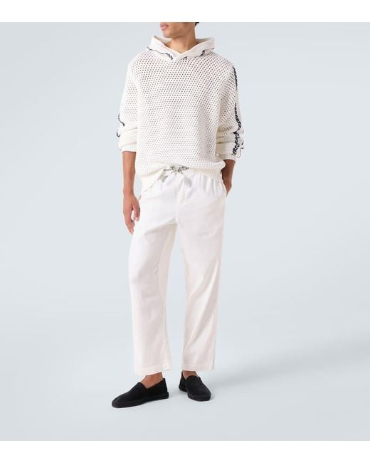 Pantalones Rectos Sonoran En Mezcla De Lino Orlebar Brown de hombre de color White