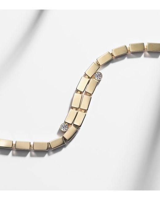 Ileana Makri Metallic 18Kt Bracelet With Diamonds