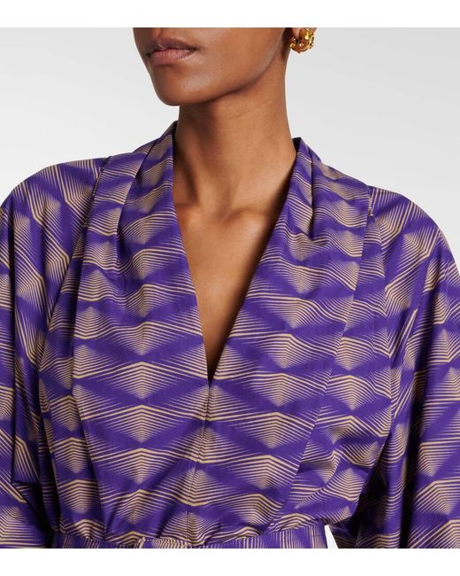 Robe Imprimee En Coton Dries Van Noten en coloris Purple