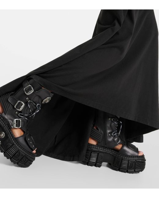 Vetements Black Leather Platform Boots