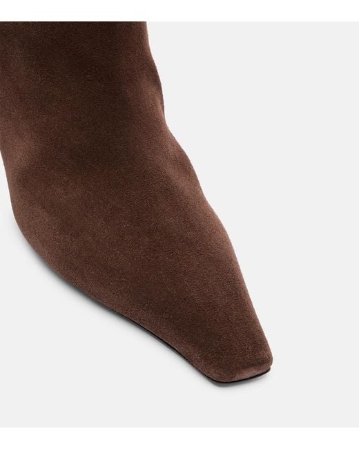 AMINA MUADDI Brown Ankle Boots Jamie 25 Aus Veloursleder