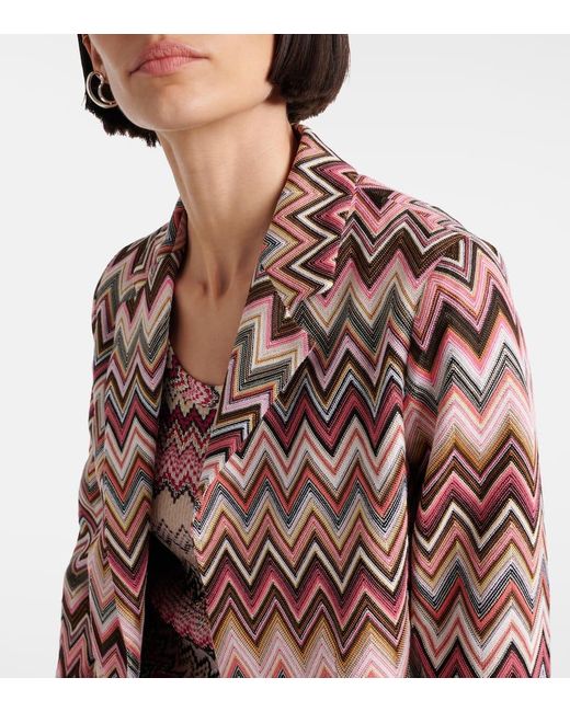 Missoni Pink Blazer Aus Haekelstrick
