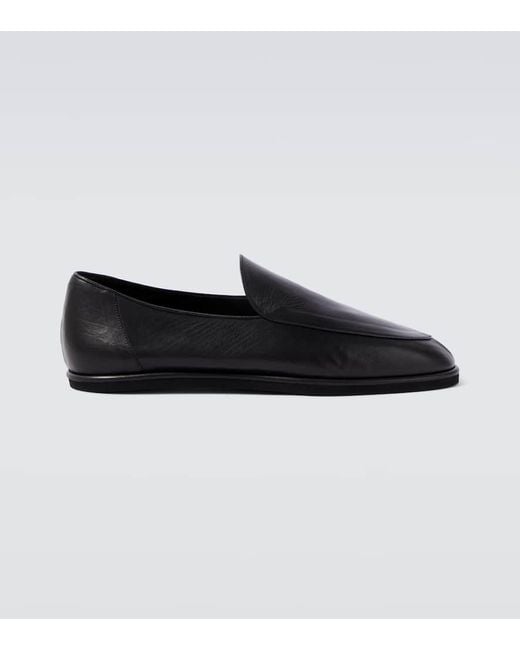 Auralee Black Leather Loafers for men