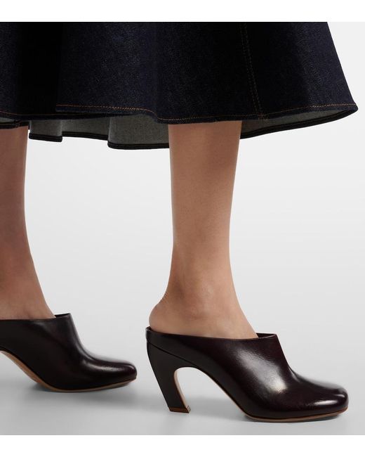 Le Monde Beryl Black Mica 80 Leather Mules