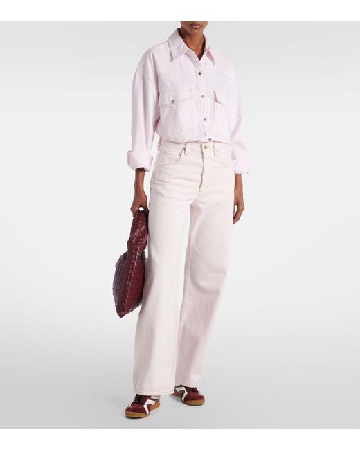 Agolde Pink Low Curve Mid-Rise Jeans