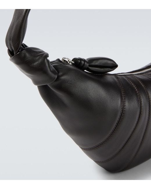Lemaire Black Croissant Small Leather Shoulder Bag for men