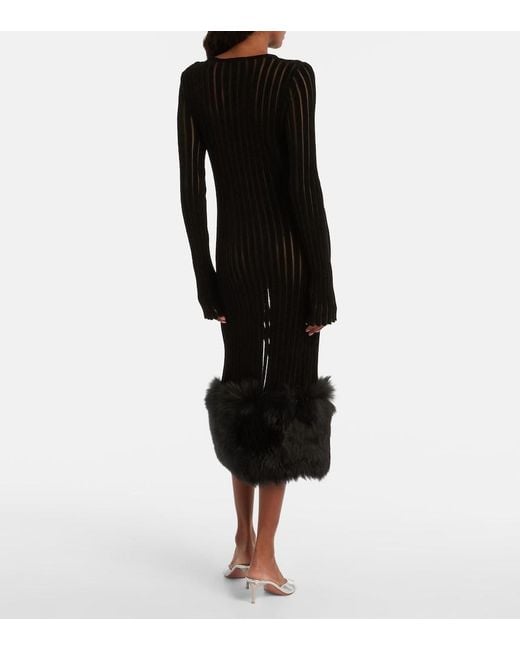 Blumarine Black Knit Midi Dress