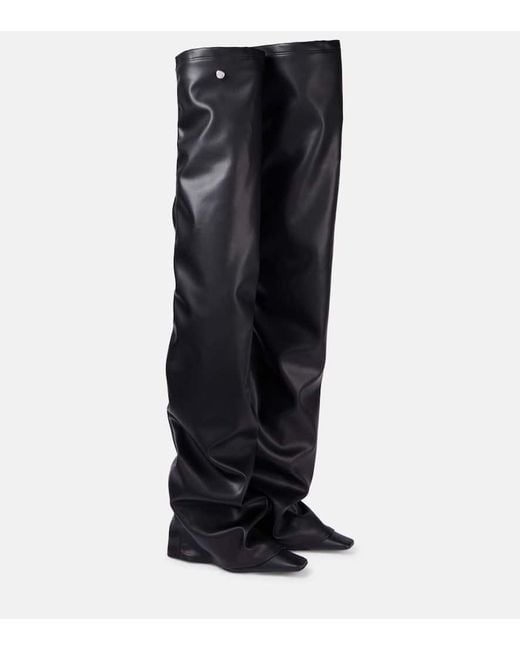 The Attico Black Overknee-Stiefel Robin Aus Lederimitat