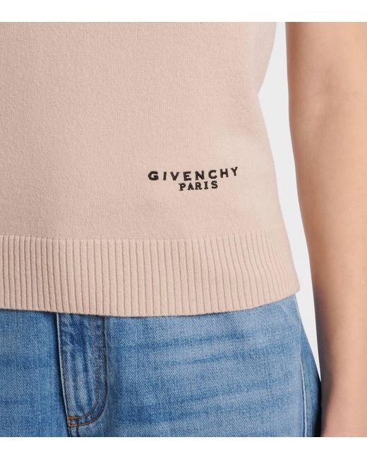 Givenchy Natural Logo Wool And Cashmere Tank Top