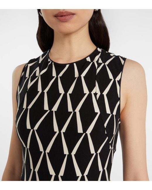 Max Mara Black Lampara Cotton-Blend Midi Dress