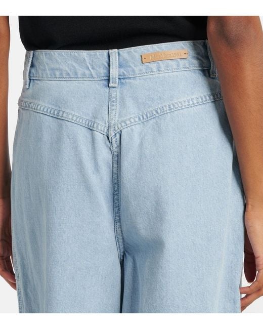 Max Mara Blue Pugnale High-Rise Wide-Leg Jeans