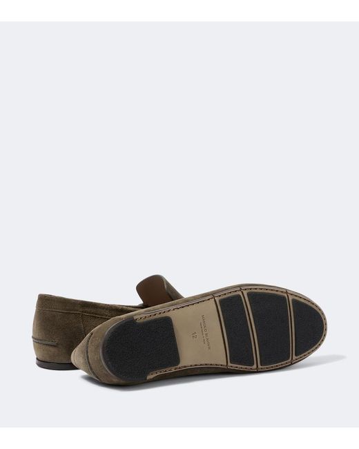 Manolo Blahnik Green Alder Suede Loafers for men