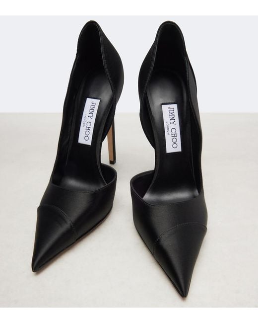 Jimmy Choo Black Brigitte 120 Satin Pumps