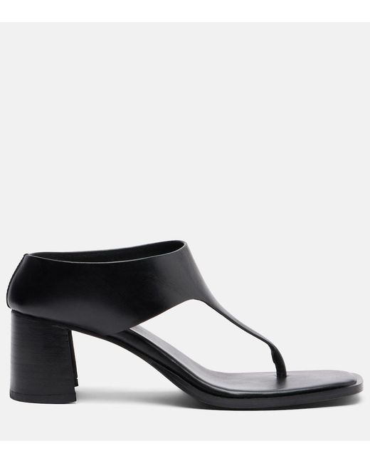 A.Emery Black Fairlie Leather Thong Sandals