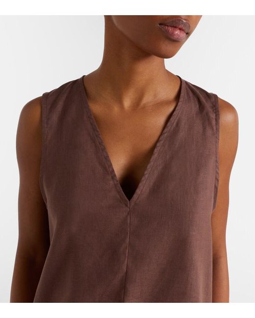 Asceno Brown Linen Top