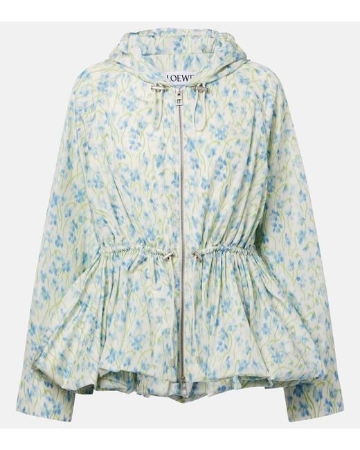 Loewe Green Floral Peplum Jacket