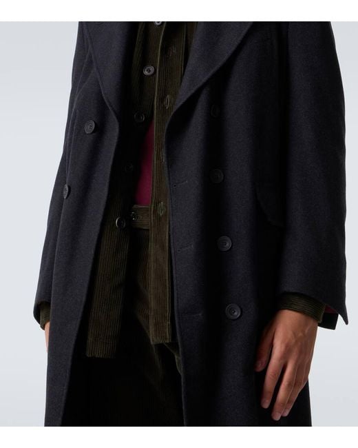 Rubinacci Black Virgin Wool Coat for men