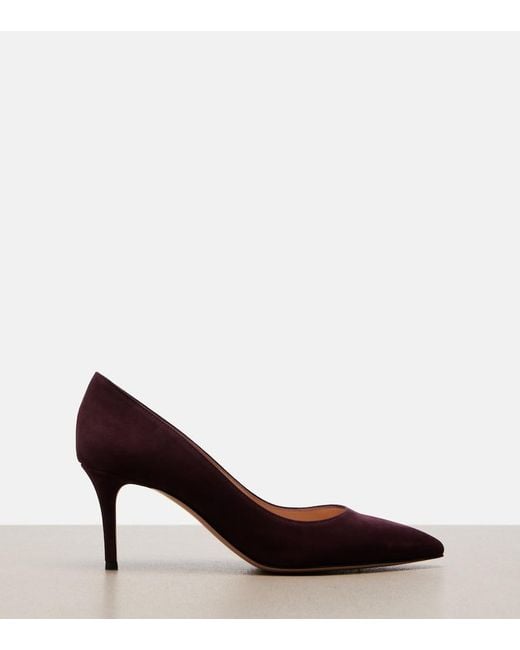 Gianvito Rossi Purple Gianvito Suede Pumps