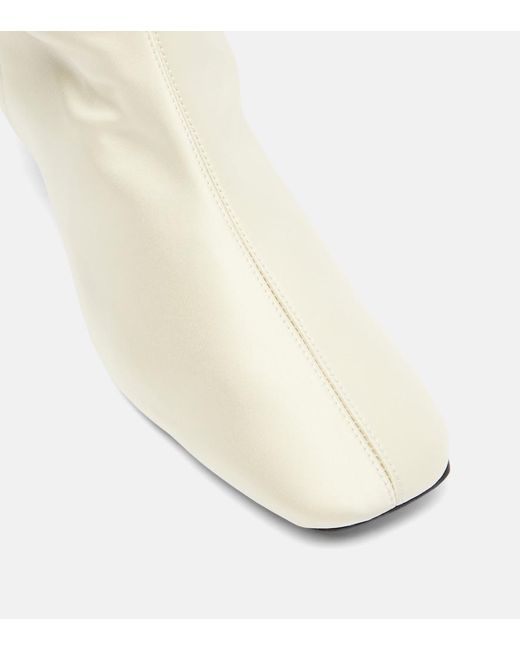 Totême White Satin Knee-High Boots
