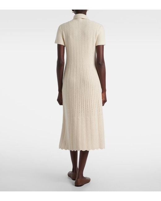 Loro Piana Natural Arola Knitted Cotton Polo Dress