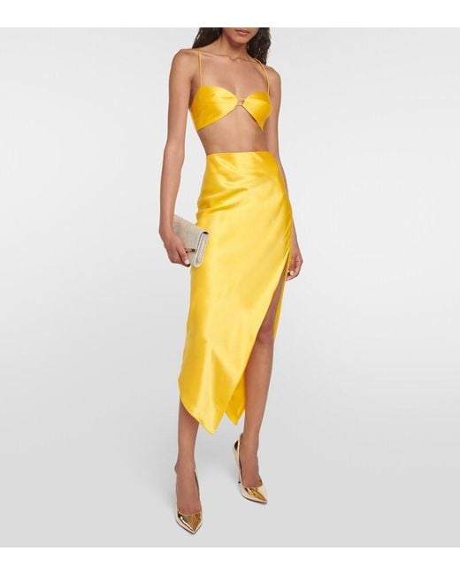 The Sei Yellow Silk Satin Bra Top