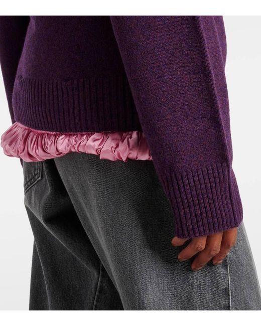 J.W. Anderson Purple Cardigan Aus Wolle Und Satin