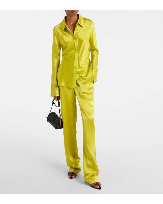 Joseph Yellow Brunel Silk Satin Blouse
