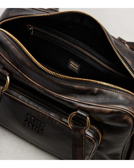 Miu Miu Black Pocket Leather Shoulder Bag