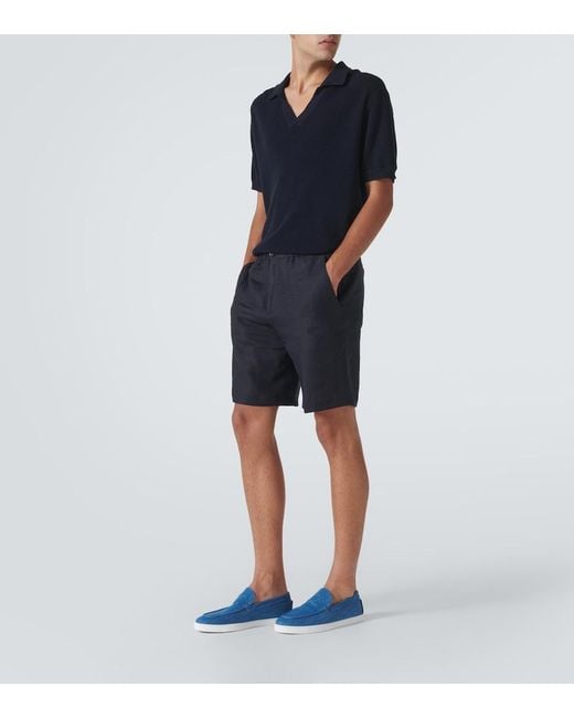 Christian Louboutin Blue 'Varsiboat' Loafers for men