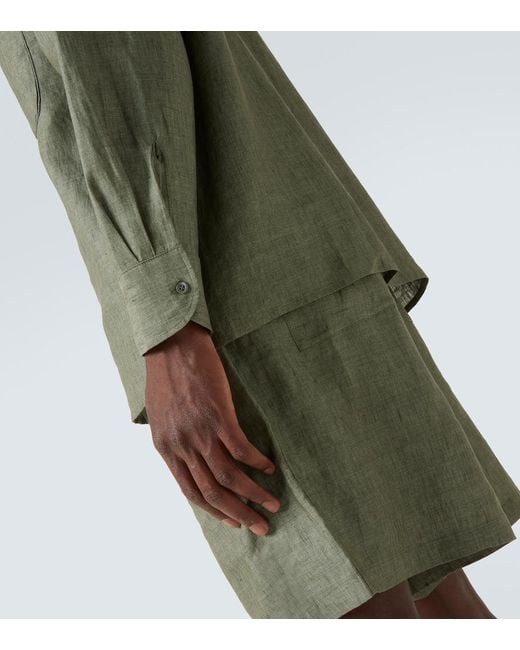 Camisa Resort De Lino Saman Amel de hombre de color Green