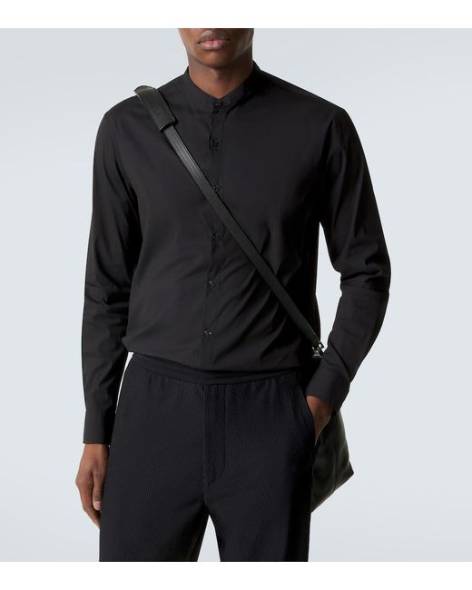 Giorgio Armani Black Icon Cotton-Blend Poplin Shirt for men