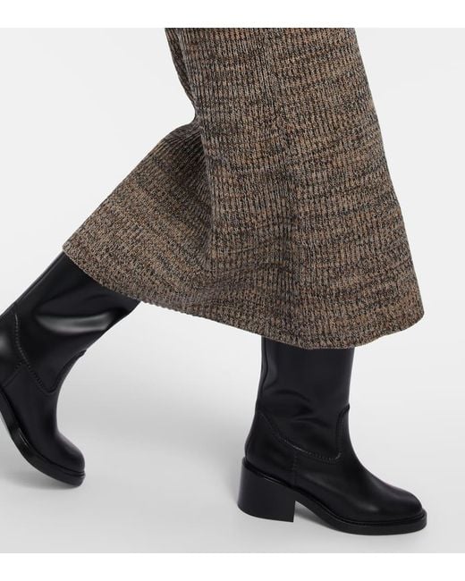 Falda En Mezcla De Seda Y Cachemir Chloé de color Brown