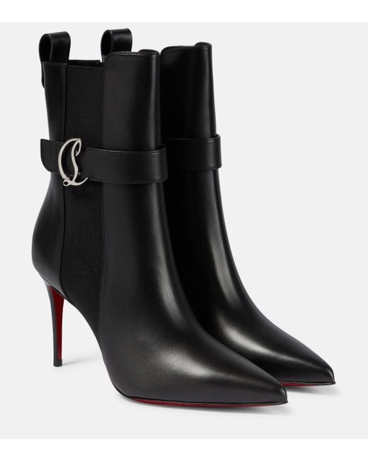 Christian Louboutin Black So Cl Chelsea 85 Leather Bootie