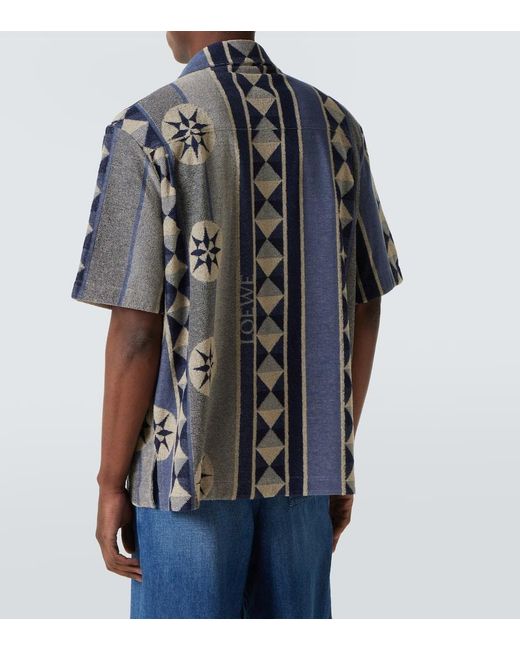 Camisa Bowling De Rizo En Jacquard Loewe de hombre de color Blue