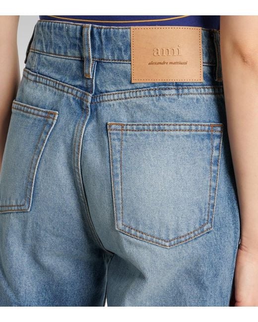 Jeans Flared De Tiro Alto AMI de color Blue